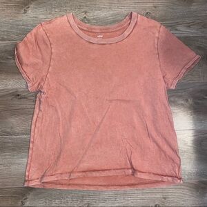 Cropped t-shirt, rust orange, large